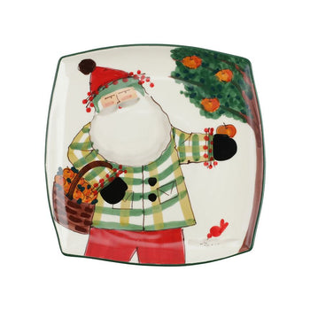 Vietri Old St. Nick Square Platter w/Apples